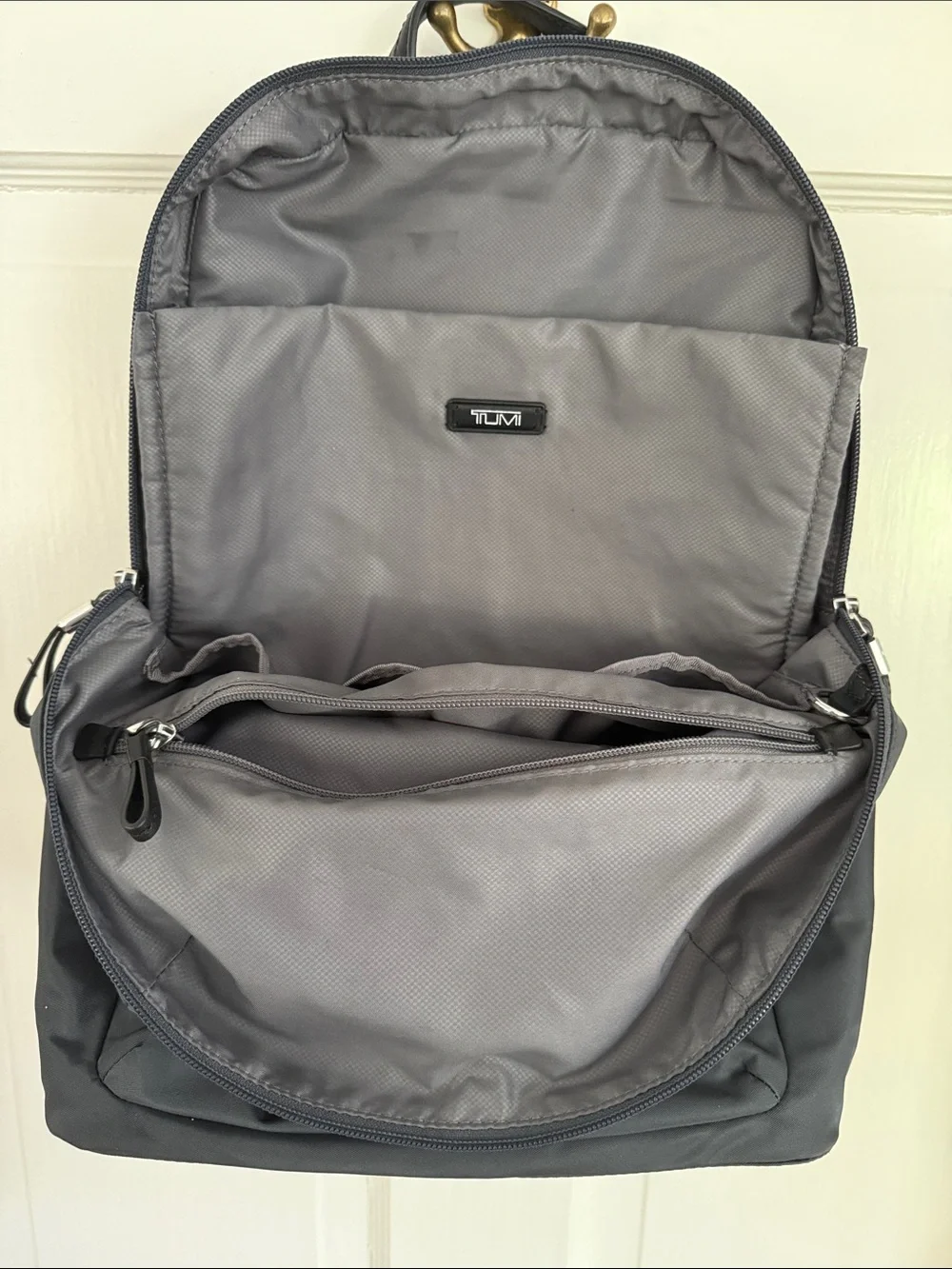 Tumi Gray Nylon Laptop Backpack with Front Pocket